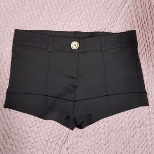 NWOT Cotton Black Shorts with Satin Finish
